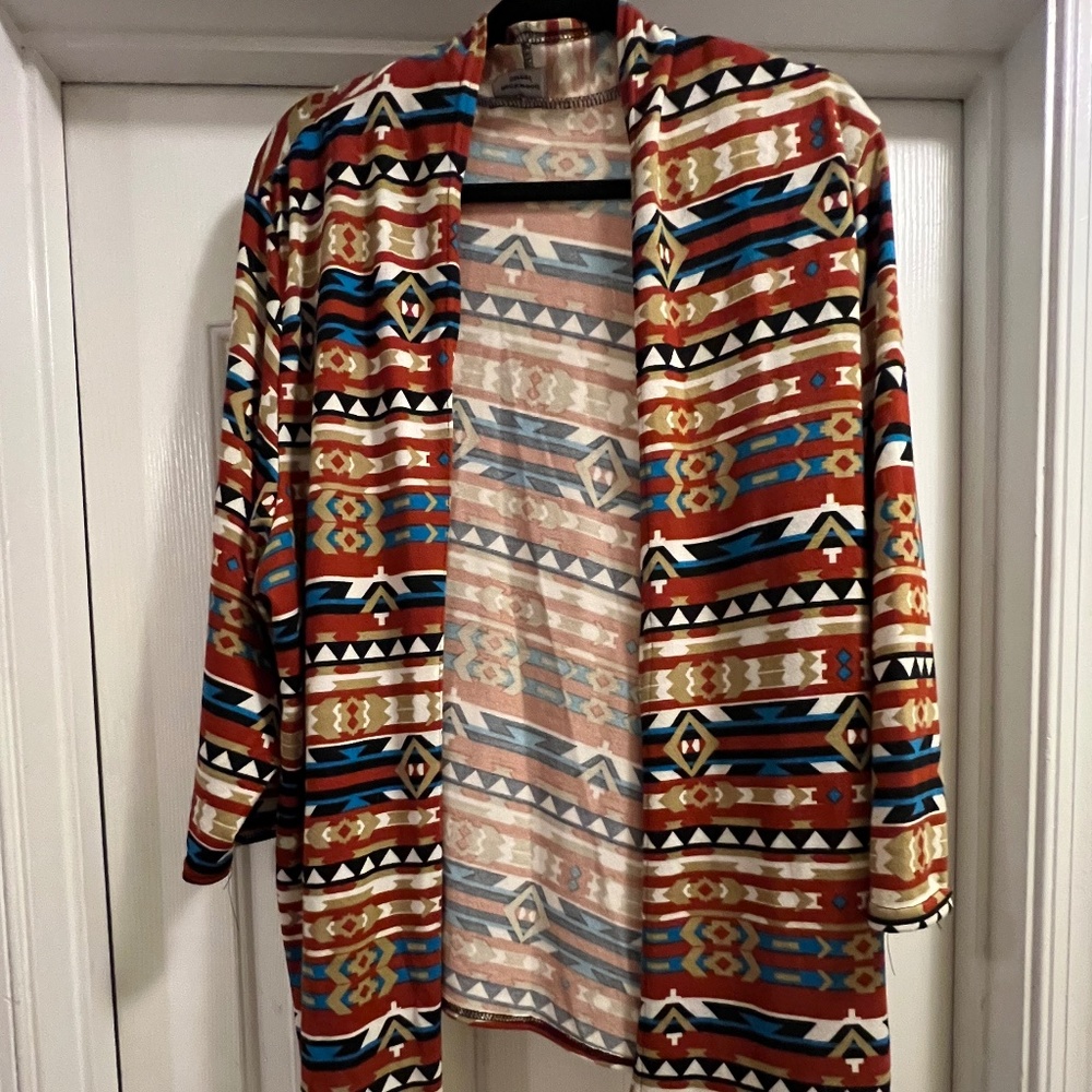 Native print cardigan